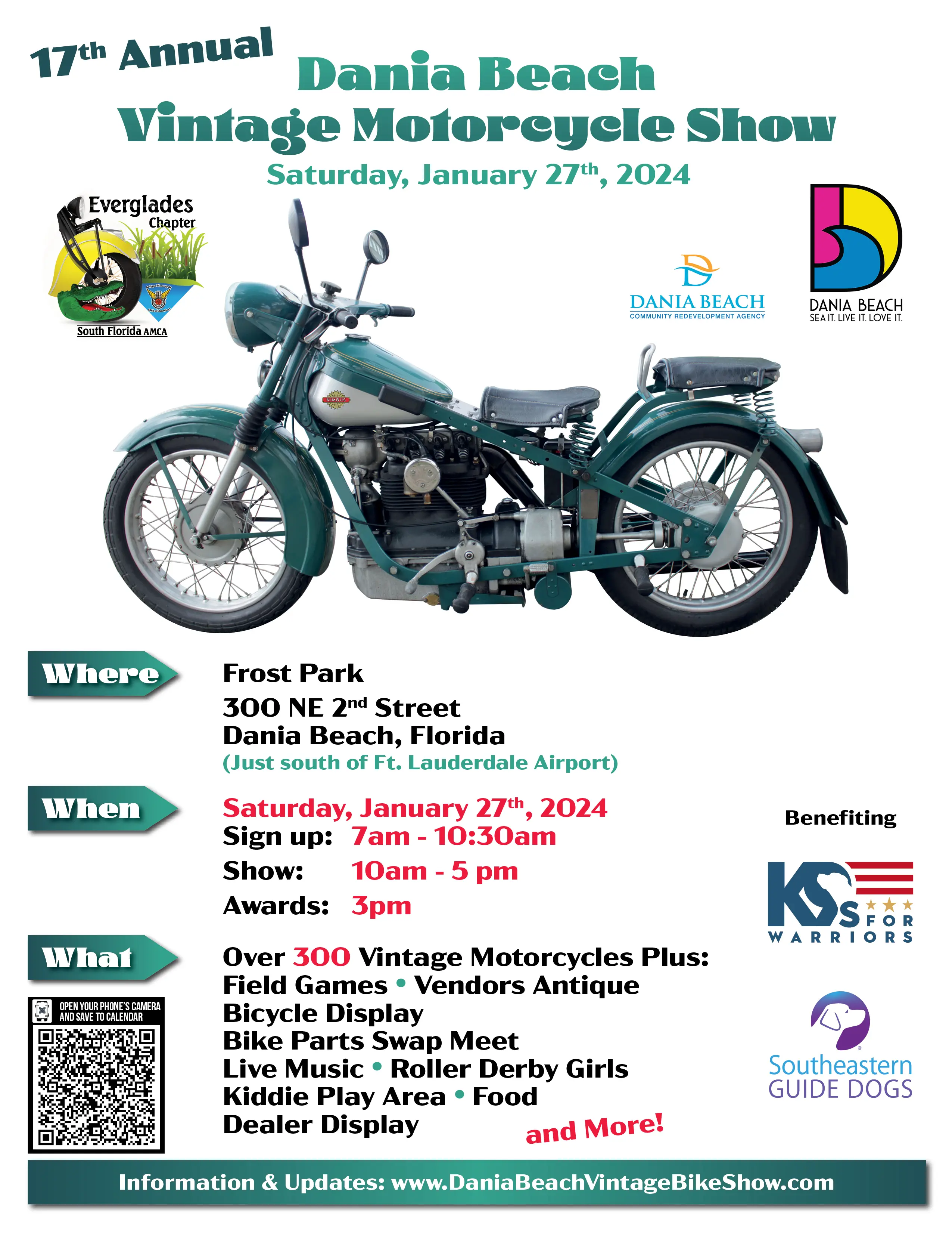 2024 Dania Beach Vintage Motorcycle Show Poster